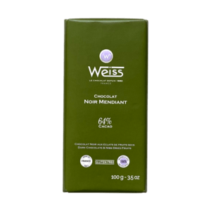 Tablette de chocolat Weiss Noir Mendiant